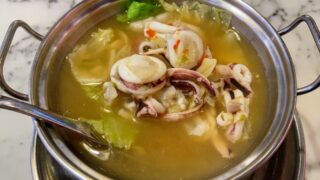 タイおかず料理【プラームックヌンマナオ】烏賊のマナオ蒸し